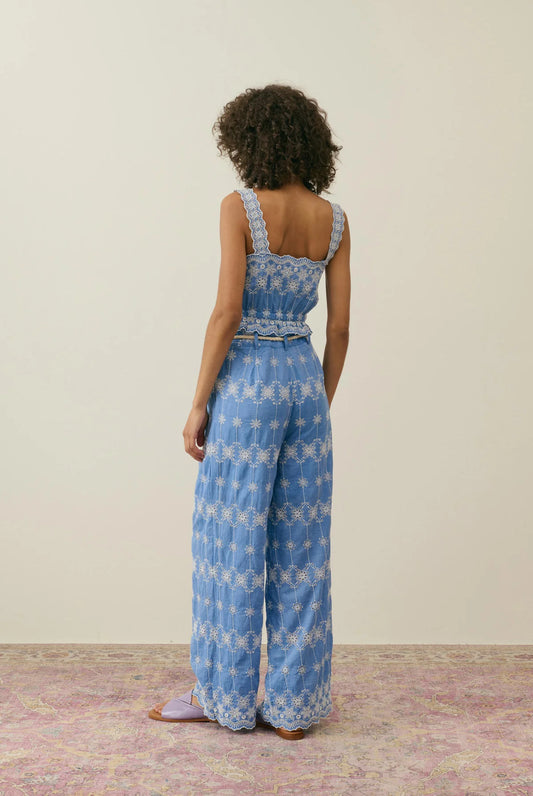 Pantalon à broderies Louise Misha