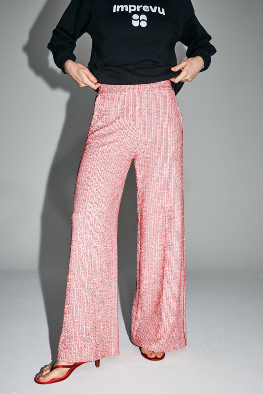 Pantalon en tricot large rouge Imprévu