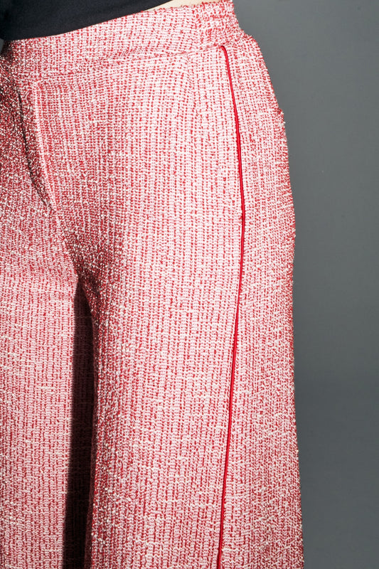 Pantalon en tricot large rouge Imprévu