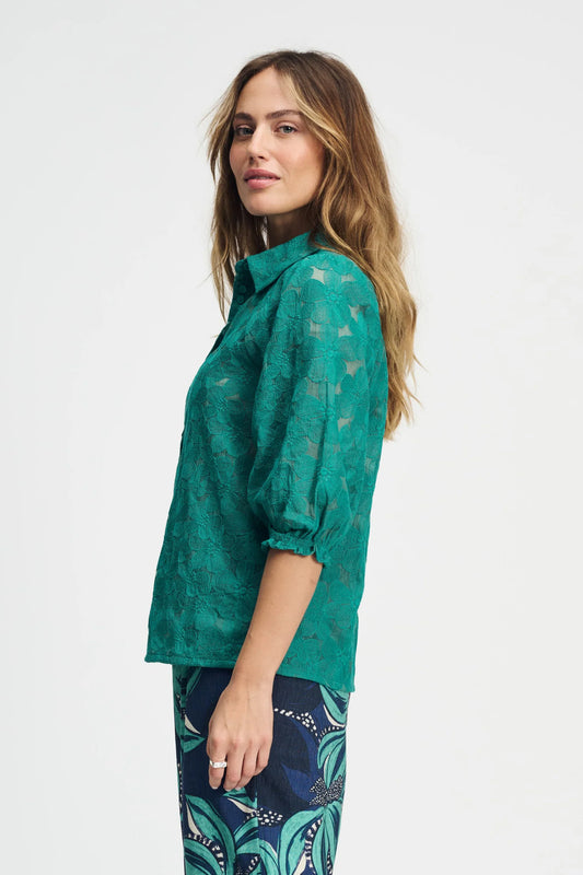 Chemise brodée semi-transparente POM Amsterdam